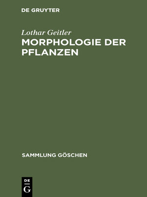 cover image of Morphologie der Pflanzen